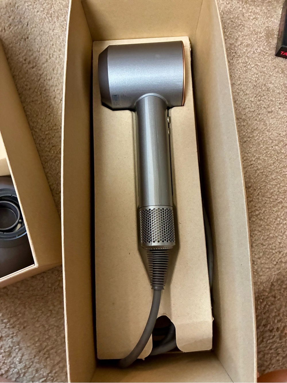 Dyson Silver Hair Dryer with Rose-Gold Accent